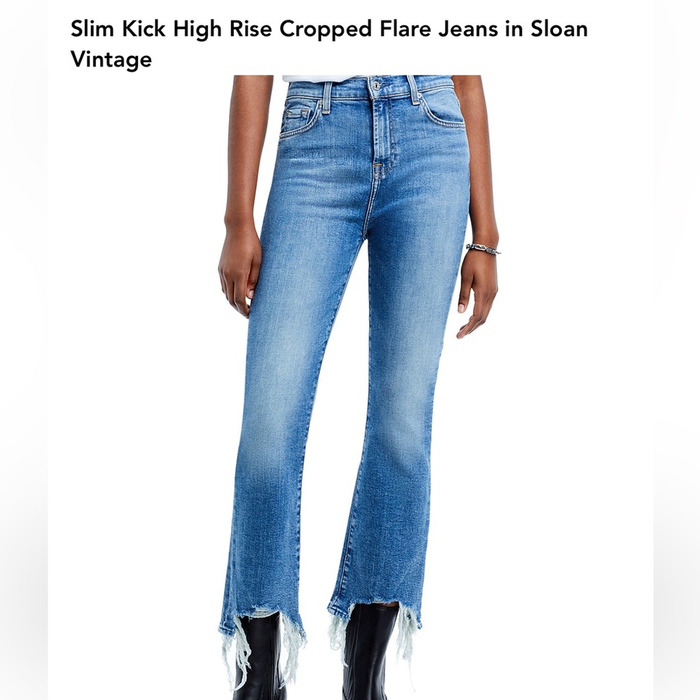 7 FOR ALL MANKIND Slim Kick High Rise Cropped Flare Jeans size 25